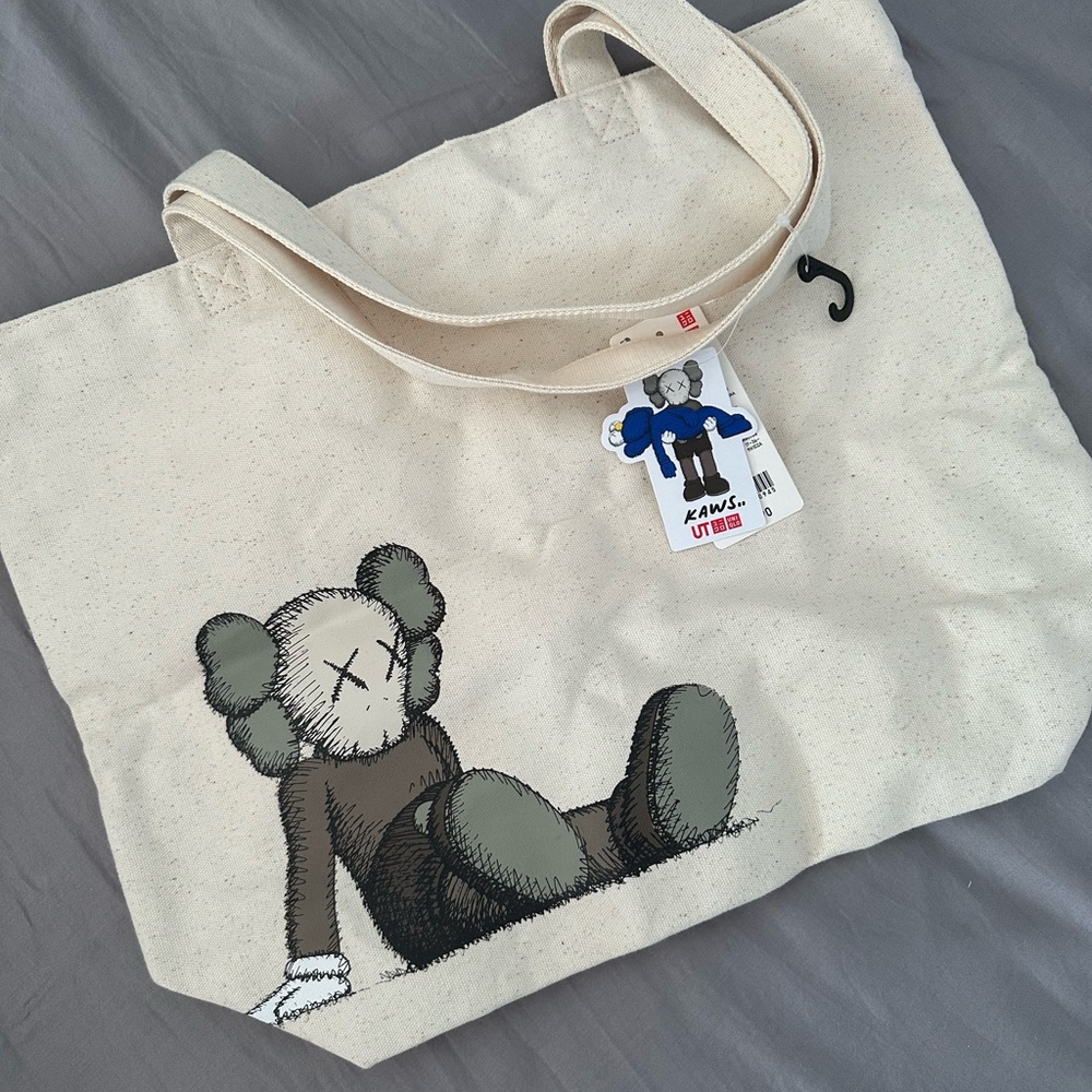 Uniqlo x KAWS Cream and Black Tote Bag